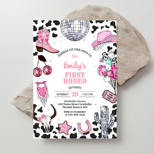 Space Cowgirl Disco Rodeo Birthday Invitation