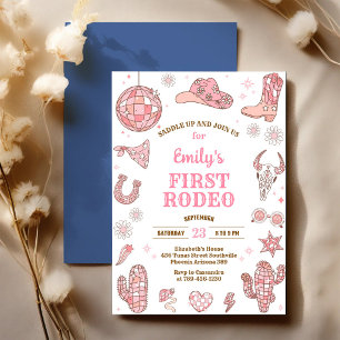 Space Cowgirl Disco Rodeo Birthday Invitation