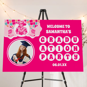 Space Cowgirl Photo Graduation Party Welcome Foam Board