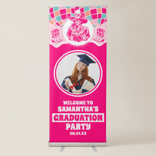 Space Cowgirl Photo Graduation Party Welcome Retractable Banner