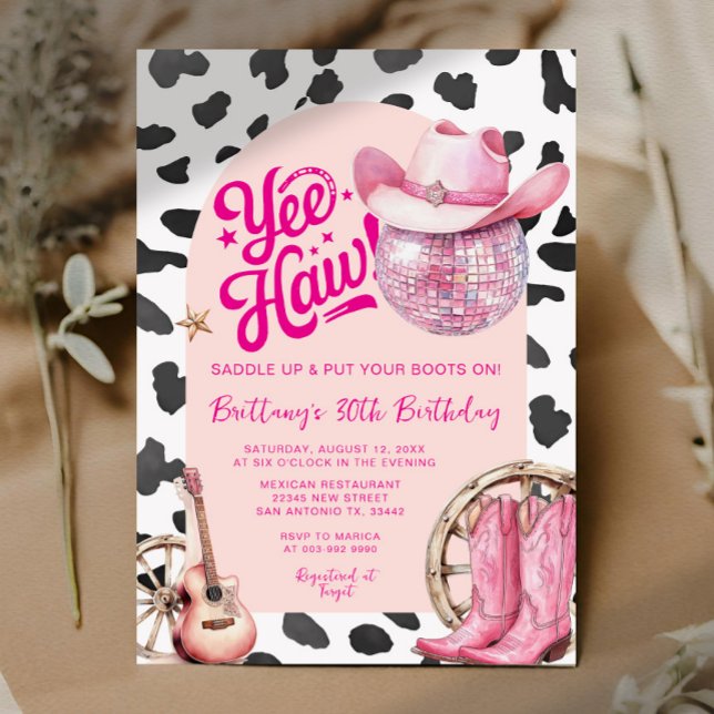 Space Cowgirl Western Cowgirl 30th Birthday  Invitation (Creator Uploaded)