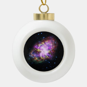 Space Crab Nebula Supernova Remnant Hubble Ceramic Ball Christmas Ornament