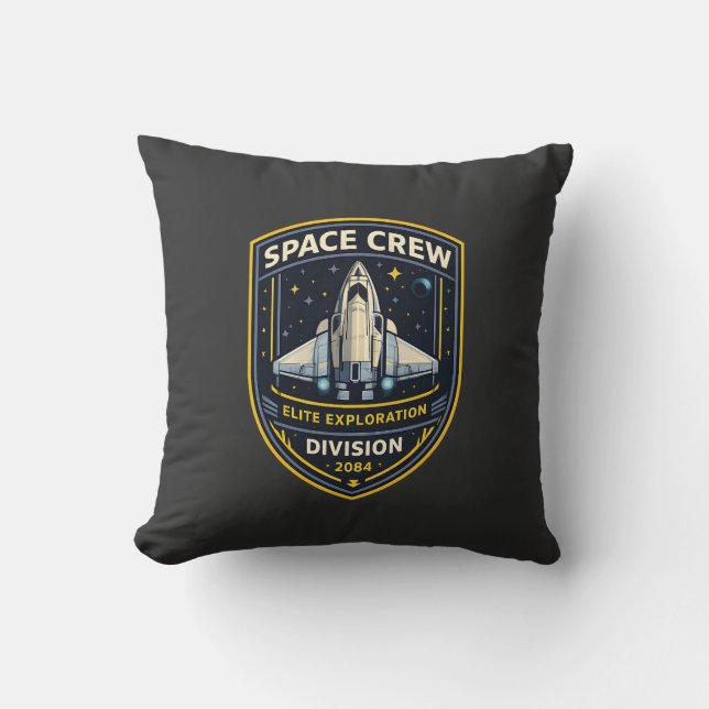 Space Crew Exploration Division Throw Pillow (Front)