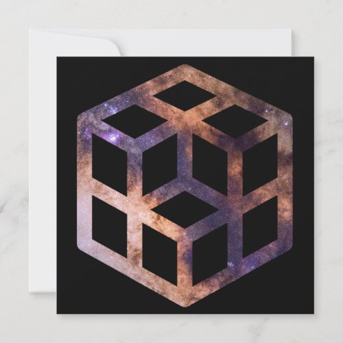 Space Cube Grid Astro Geometry Invitation