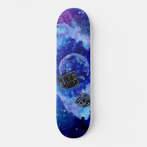 Space Cubes Invasion Skateboard
