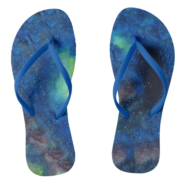 Space Custom Adult, Slim Straps Flip Flops (Footbed)