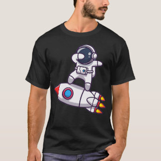 Space Cute Astronaut With Rocket T-Shirt