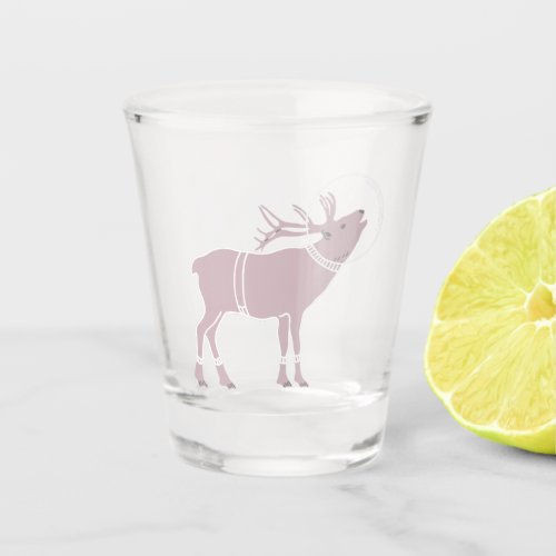 Space deer silhouette sweater christmas holiday shot glass