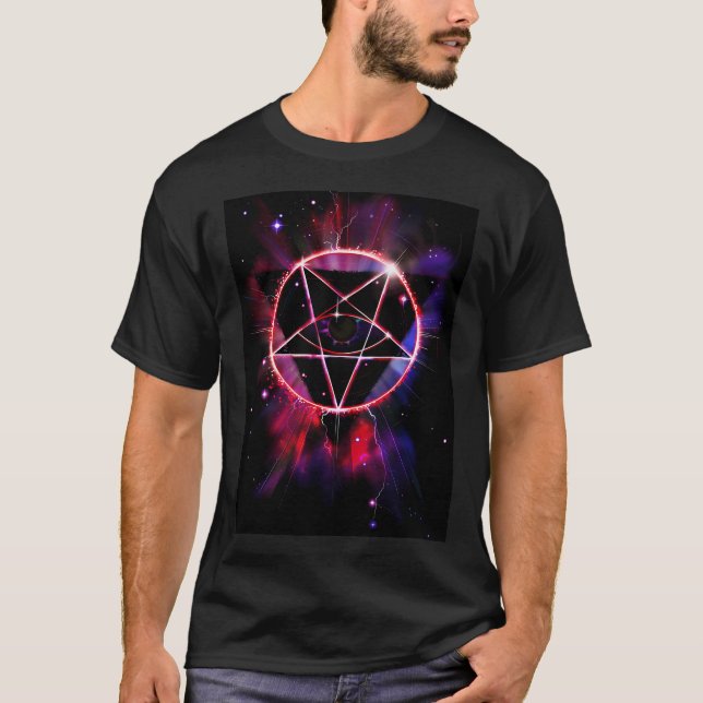 Space Demon 2049 - Evil Synthwave Sigil T-Shirt (Front)