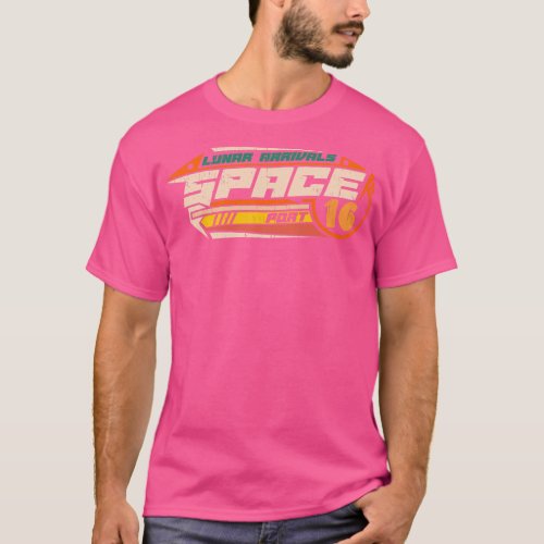 Space design Lunar spaceport emblem futuristic ind T_Shirt