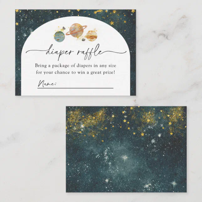 Space Diaper Raffle Card | Space Baby Shower | Zazzle