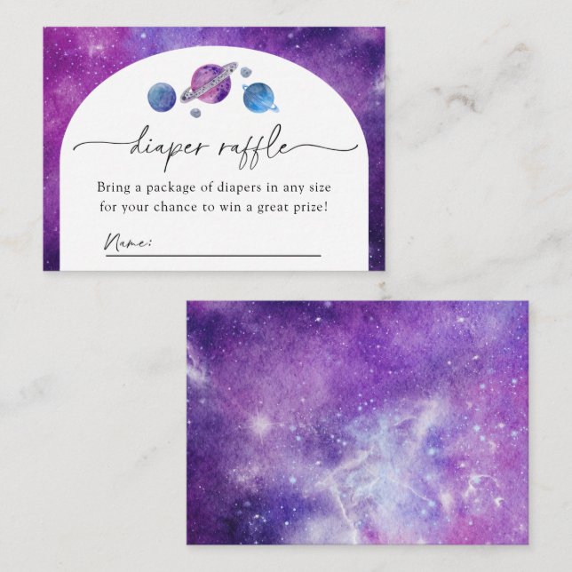 Space Diaper Raffle Card | Space Baby Shower (Front/Back)