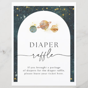 Space Diaper Raffle Sign Baby Shower