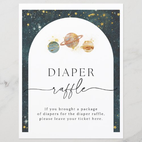 Space Diaper Raffle Sign  Baby Shower