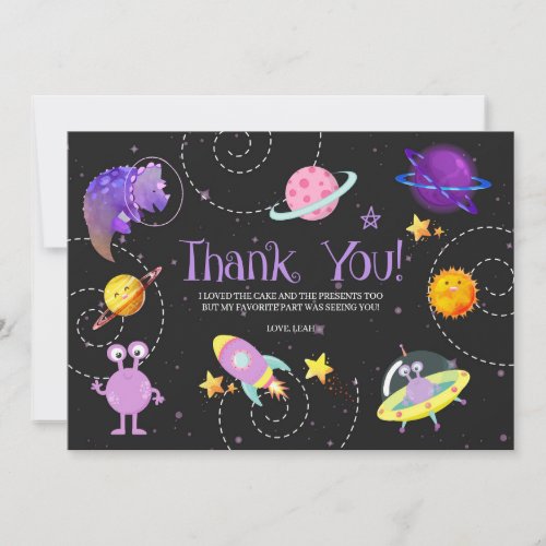 Space Dinosaur Galaxy Thank You Card