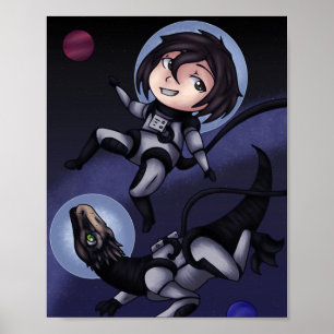 Space Dinosaur Poster
