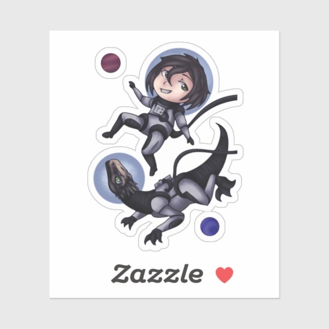 Space Dinosaur Sticker (Sheet)