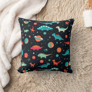Space Dinosaurs   Cute Astronaut Dino Kids Throw Pillow