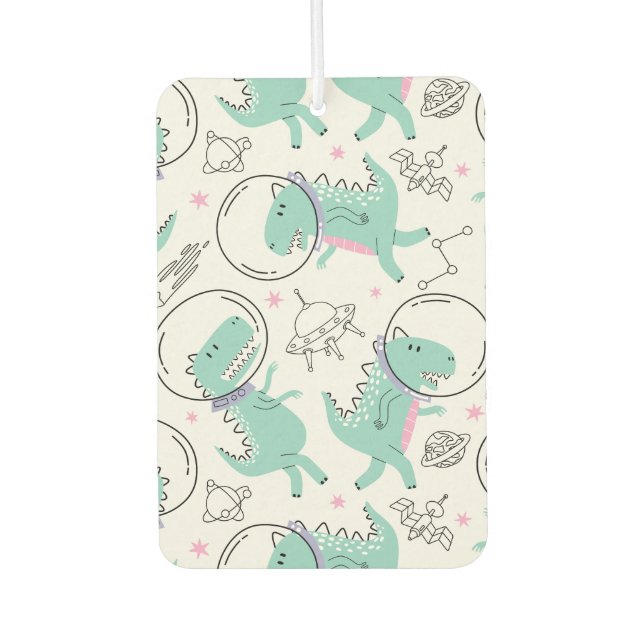 Space Dinosaurs, Cute Dinosaurs, Space Ship, Stars Air Freshener (Front)