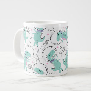 Space Dinosaurs, Cute Dinosaurs, Space Ship, Stars Giant Coffee Mug