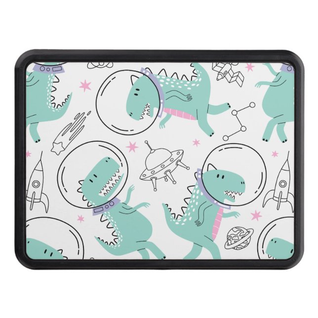 Space Dinosaurs, Cute Dinosaurs, Space Ship, Stars Hitch Cover (Front)