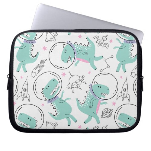 Space Dinosaurs Cute Dinosaurs Space Ship Stars Laptop Sleeve