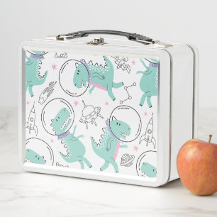 Space Dinosaurs, Cute Dinosaurs, Space Ship, Stars Metal Lunch Box