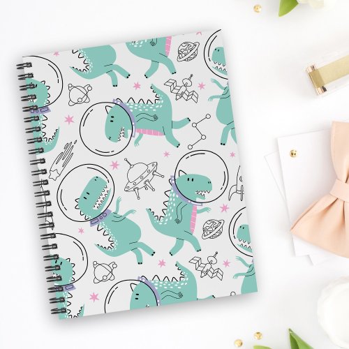 Space Dinosaurs Cute Dinosaurs Space Ship Stars Notebook