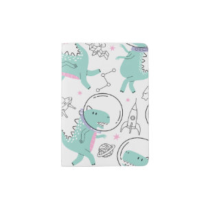 Space Dinosaurs, Cute Dinosaurs, Space Ship, Stars Passport Holder