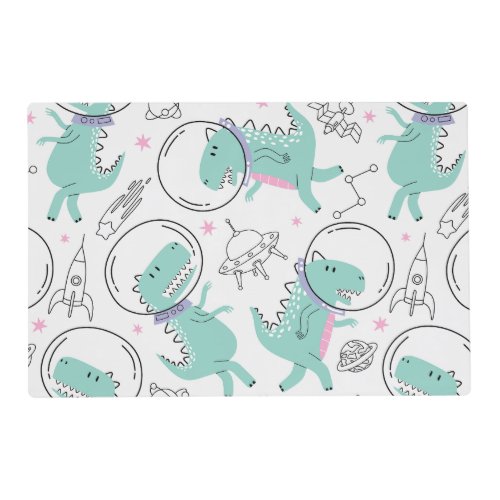 Space Dinosaurs Cute Dinosaurs Space Ship Stars Placemat