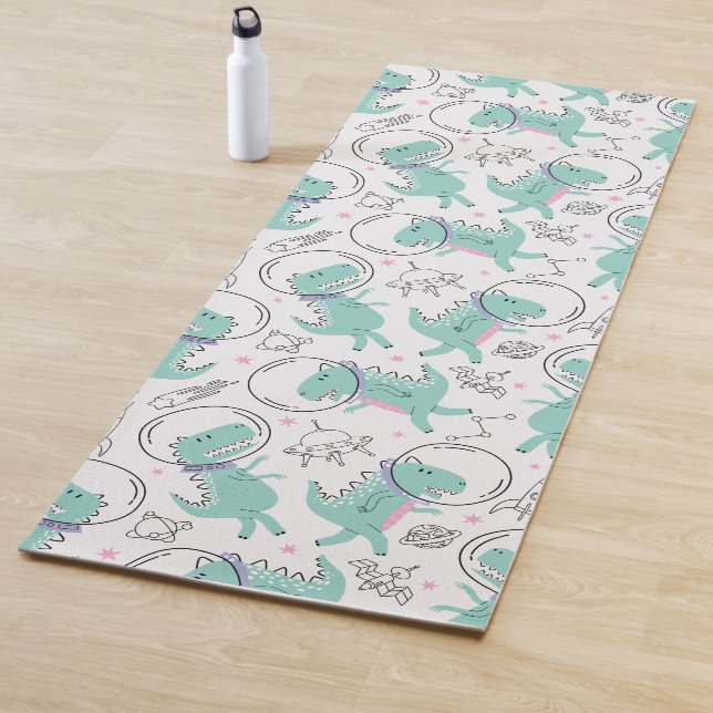 Space Dinosaurs, Cute Dinosaurs, Space Ship, Stars Yoga Mat (In Situ)