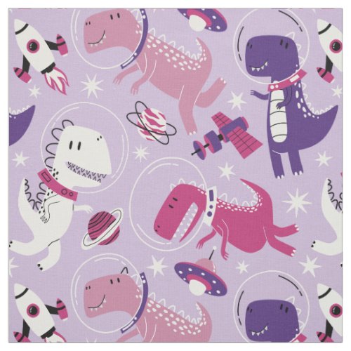 Space Dinosaurs Cute Dinosaurs Stars Space Ship Fabric