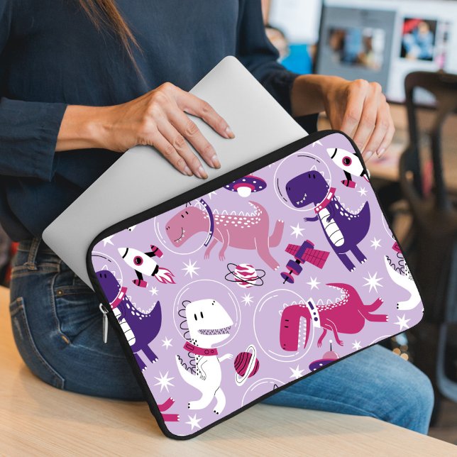 Space Dinosaurs, Cute Dinosaurs, Stars, Space Ship Laptop Sleeve (Creator Uploaded)