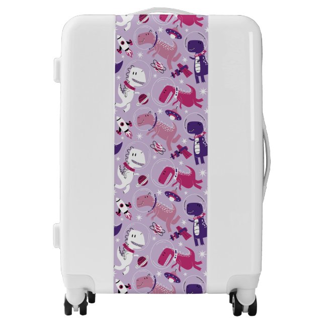 Space Dinosaurs, Cute Dinosaurs, Stars, Space Ship Luggage (Front)