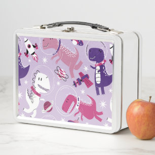 Space Dinosaurs, Cute Dinosaurs, Stars, Space Ship Metal Lunch Box
