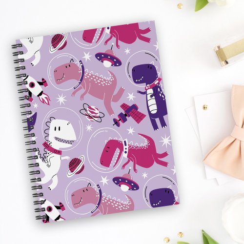 Space Dinosaurs Cute Dinosaurs Stars Space Ship Notebook