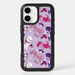 Space Dinosaurs, Cute Dinosaurs, Stars, Space Ship iPhone 16 Case