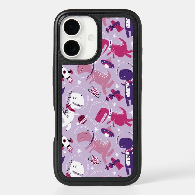 Space Dinosaurs, Cute Dinosaurs, Stars, Space Ship Otterbox iPhone Case (Back)