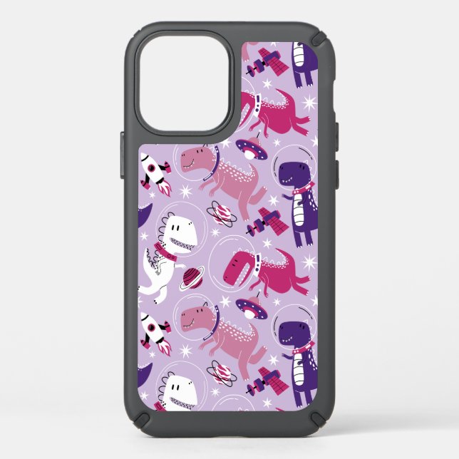 Space Dinosaurs, Cute Dinosaurs, Stars, Space Ship Speck iPhone 12 Case (Front)