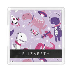 Space Dinosaurs, Cute Dinosaurs, Stars, Your Name Acrylic Tray
