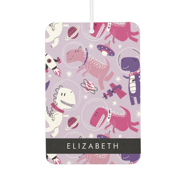 Space Dinosaurs, Cute Dinosaurs, Stars, Your Name Air Freshener (Front)