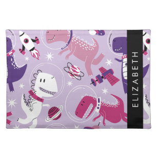 Space Dinosaurs, Cute Dinosaurs, Stars, Your Name Cloth Placemat