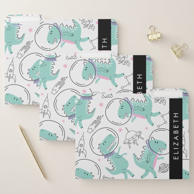 Space Dinosaurs, Cute Dinosaurs, Stars, Your Name File Folder (Set)