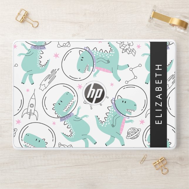 Space Dinosaurs, Cute Dinosaurs, Stars, Your Name HP Laptop Skin (Desk)