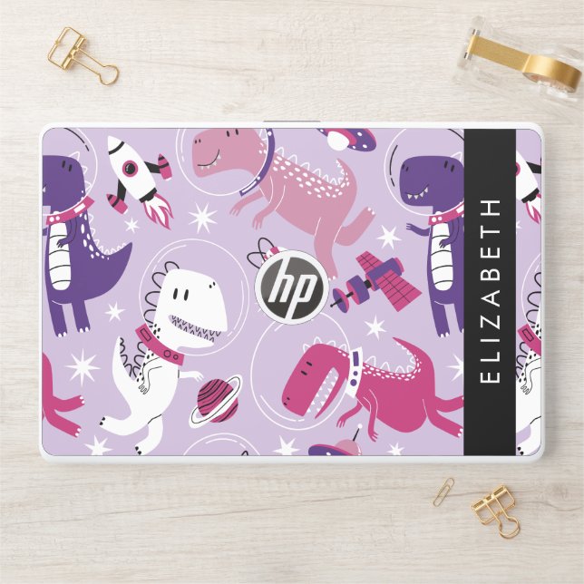 Space Dinosaurs, Cute Dinosaurs, Stars, Your Name HP Laptop Skin (Desk)