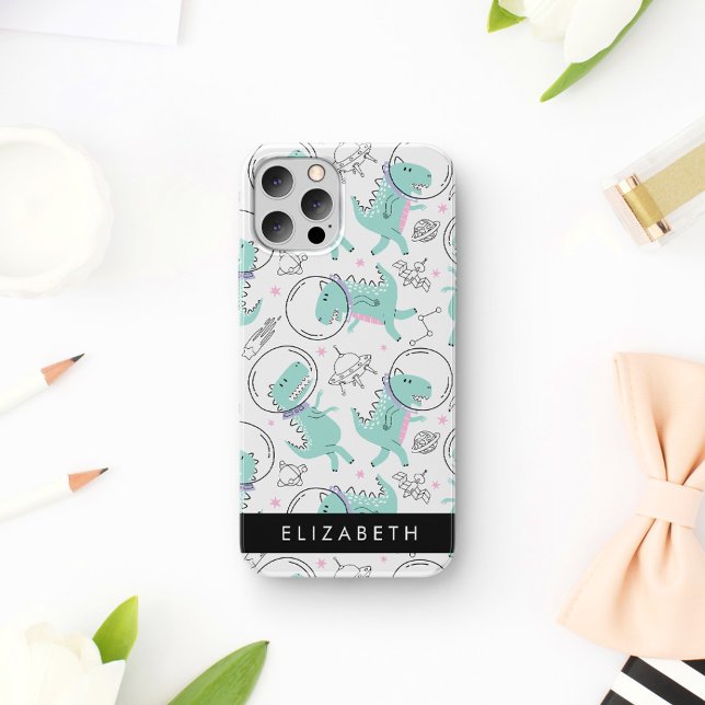 Space Dinosaurs, Cute Dinosaurs, Stars, Your Name iPhone Case (Creator Uploaded)