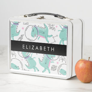 Space Dinosaurs, Cute Dinosaurs, Stars, Your Name Metal Lunch Box