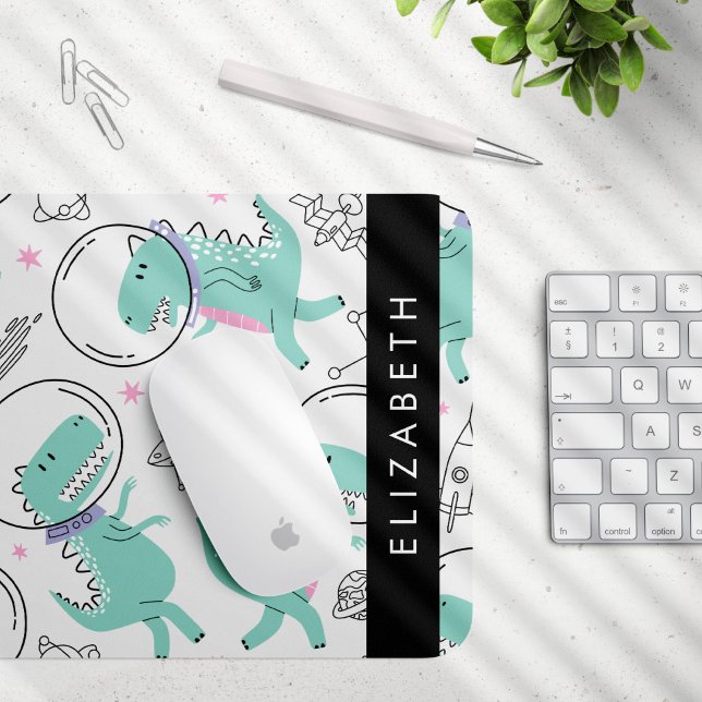 Space Dinosaurs, Cute Dinosaurs, Stars, Your Name Mouse Pad (Creator Uploaded)
