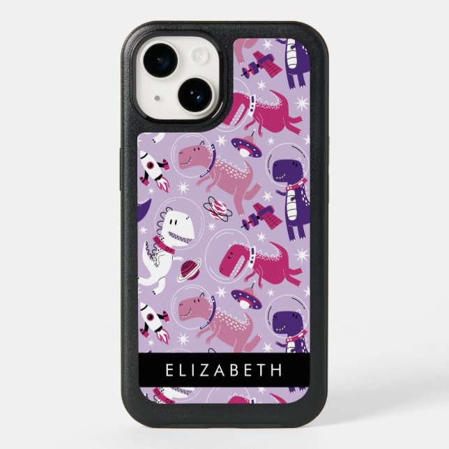 Space Dinosaurs, Cute Dinosaurs, Stars, Your Name Otterbox iPhone Case (Back)