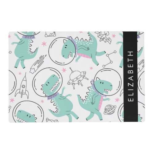 Space Dinosaurs Cute Dinosaurs Stars Your Name Placemat